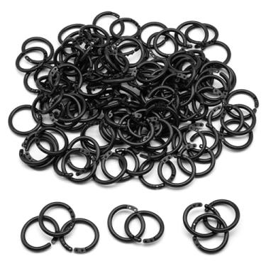 Imagem de Semrien 120 peças de anéis de plástico para fichário de 3/4 polegadas, anéis de livro de folha solta, anéis de cartão de índice, anéis de clipe para cartões flash, chaveiros, cartões de índice, papel