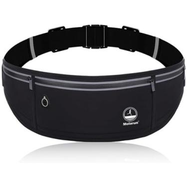 Imagem de Pochete fina de corrida, bolsa de ginástica, bolsa de corrida, cinto para dinheiro, suporte de telefone para corrida, trilha, ciclismo, treino, T preto, One Size