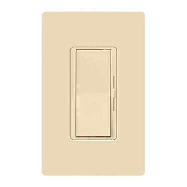 Imagem de Lutron Diva LED+ Dimmer para lâmpadas LED reguláveis, halogêneo e incandescentes com placa de parede | 150W/polo único ou 3 vias | DVWCL-153PH-IV | Marfim