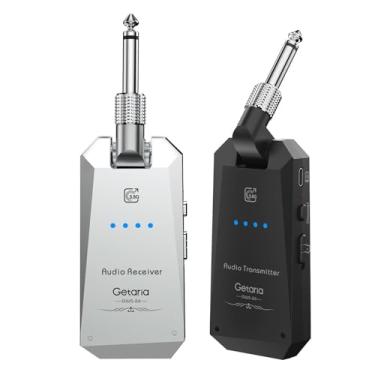 Imagem de Getaria Sistema sem fio de guitarra de 5,8 Hz, instrumento antiinterferência, 4 canais, transmissor sem fio, receptor de áudio digital, sistema sem fio, baixo para guitarras elétricas e baixo