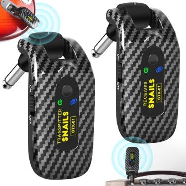 Imagem de Sistema de guitarra sem fio de 2,4 GHZ, receptor transmissor de guitarra sem fio digital recarregável com 4 canais e bateria de longa duração para baixo de guitarra elétrica