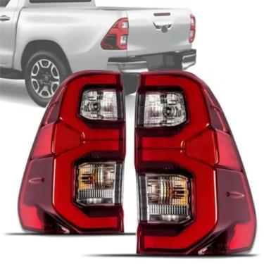 Imagem de Par de Lanternas Traseiras LED Vermelhas para Modelo 2021-2023 Funções de Luz de Posição, Freio, Ré e Pisca e Instalação Plug and Play (Fumê)