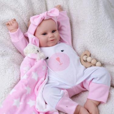 Imagem de Reborn Baby Doll BABESIDE Smiling 50 cm Realistic Vinyl Girl