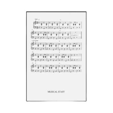 Imagem de Pintura Em Tela De Música Com Flores De Piano Em Preto E Branco, Arte 