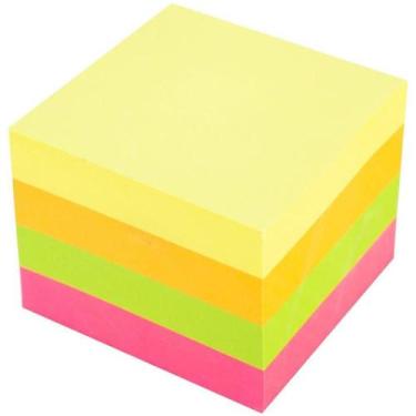 Imagem de Bloco de Recado Autoadesivo 51X51MM Cubinho Fluorescente com 4X10 Unid