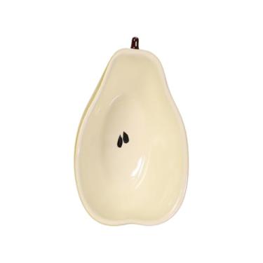 Imagem de Tigela Bowl Cumbuca Formato De Fruta Sobremesa Cerâmica Caldo Sopa Sorvete Açai Cozinha Nova (Pera 320ml)