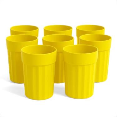 Imagem de Jogo plástico do copo 10 unidades 350ml para o uso diário da escola do partido(Amarelo)