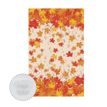 Imagem de Babrukda Capa reclinável para sofá de outono com folhas de bordo, protetor de cabeça moderno para móveis, capas antiderrapantes para encosto de cabeça, 2 peças, protetor de sofá de cadeira amarela