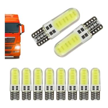Imagem de 2X Kit 10 Lampada T10 Siliconada Cob Led Branca 24V