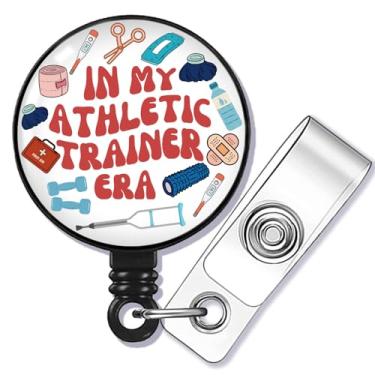 Imagem de SEIRAA Carretel de crachá de treinador atlético suporte de crachá de treinador atlético presentes de treinamento em minha era de treinamento atlético clipe de crachá presentes de fitness (pulseira de