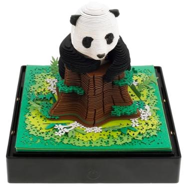 Imagem de Calendário de mesa 3D 2025, calendário de panda 3D, calendário criativo de panda com pedaços, calendário de mesa, calendário de peça, arte de escultura DIY