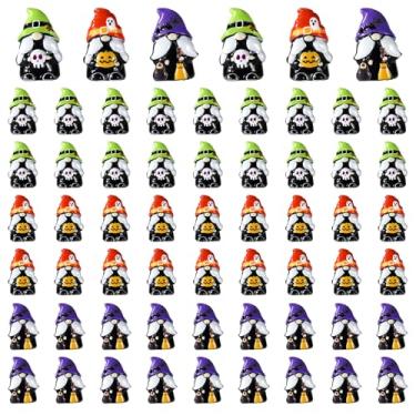 Imagem de 60un Gnomos Miniatura, 3 Estilos Gnomos Engraçados em Resina Halloween Brinquedo Fofo e Pequeno Resina Halloween para Quarto Estante Enfeites