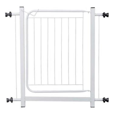 Imagem de Portão Para Pet Grade De Proteção Cães E Gatos 80 A 90cm Cor Branco - 