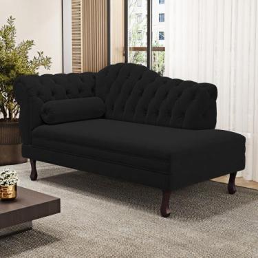 Imagem de Divã Recamier Chaise Longue Lavínia 150cm Capitonê Pés de Madeira Sued