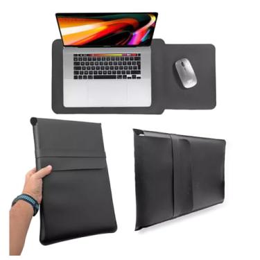 Imagem de Capa Luva Case Protetora para Notebook e Macbook Preta 15 Polegadas em Couro (15.6) - TONSHOP