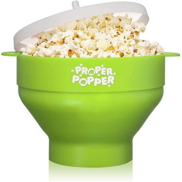 Imagem de Pipoca de Micro-ondas Proper Popper, Silicone, Taça Dobrável - L-louças (Verde)