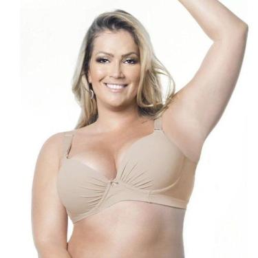 Imagem de Sutiã Sustentação Plus Size Bojo Liso Nayane Rodrigues, 54, Branco