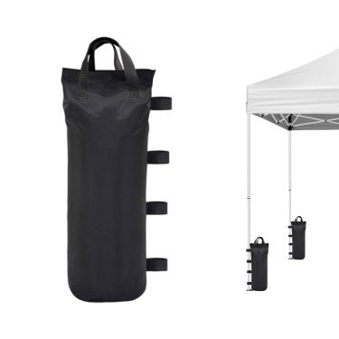 Imagem de 1 pacote com sacos de areia pretos extra atualizados, grandes pesos, sacos de areia para gazebo, guarda-chuva de pátio, abrigo solar instantâneo ao ar livre, barraca de dossel pop-up, 24 x 21 cm, sem