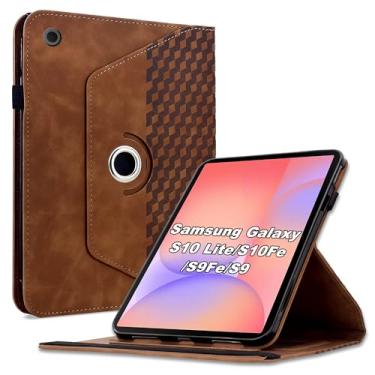 Imagem de Varohix Capa para Samsung Galaxy Tab S10 Lite/ S10 FE/ S9 FE 5G 10,9 polegadas/Tab S9 11 polegadas, capa protetora de couro PU com rotação de 360 graus com hibernar/despertar automático, suporte para