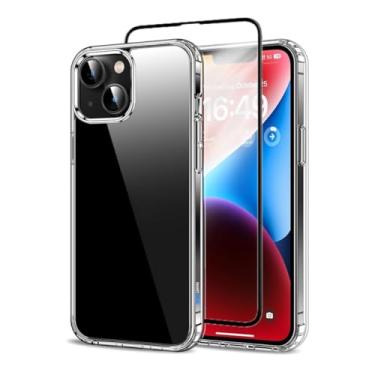 Imagem de Capa Capinha Clear Case Transparente Resistente a Risco e Anti Impacto [Anti-amarelamento] + Película De Vidro 3D Tela Toda Para iPhone (iPhone 14)