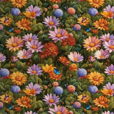 Imagem de ESSMOKO Papel de parede de fundo de flores PVC autoadesivo impermeável quarto sala de estar adesivo de móveis colorido 45 * 300 cm