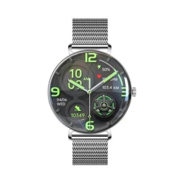 Imagem de Relógio Inteligente Feminino 466x466 AMOLED Ultra Fino Com Tela Curva 