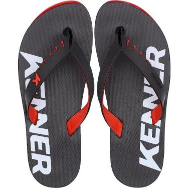 Imagem de Sandália de Dedo Kenner Red Logo Masculina, Preto, 38