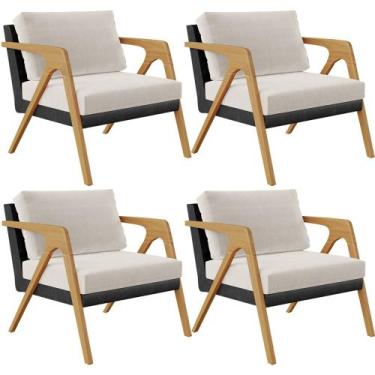 Imagem de Kit 04 Poltronas Decorativa Para Sala De Estar Pietra L02 material sin