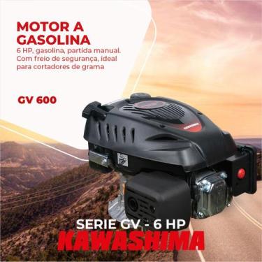 Imagem de Motor Estacionário Vertical A Gasolina 6hp Kawashima Gv600 173cc