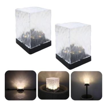 Imagem de Kit 2 Luminária Solar Espeto De Jardim Modelo Água Decoração de Natal 