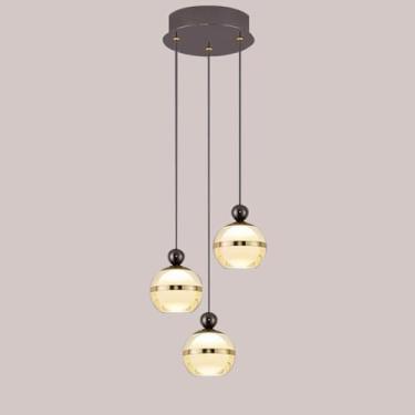 Imagem de Lustre de alumínio Nordic Modern Led Pendant Light Altura ajustável Pendente Luz para Cozinha Ilha Sala de estar Quarto Cabeceira Sala de jantar Corredor Luminária de teto (6000k Luz branca,