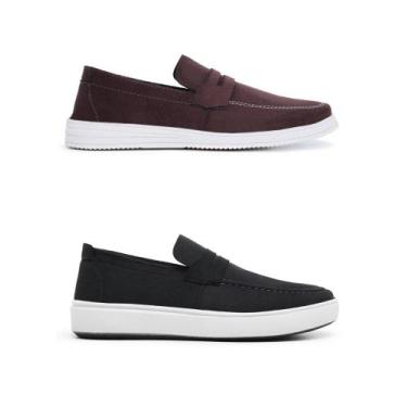 Imagem de Kit 2 Sapato Social Masculino Loafer Mocassim Oxford Tendencia Casual 