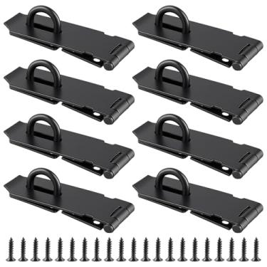 Imagem de SENJEOK Trava de ferrolho de porta preta, ferrolho de trava de hardware de 10 cm para gaveta, armário, armário, pacote com 8