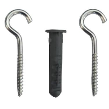 Imagem de Parafuso Gancho Pitão Zincado 8mm Com Buchas (100 Unidades) Parafuso Gancho Pitão Zincado 8mm Com Buchas (100 Unidades)