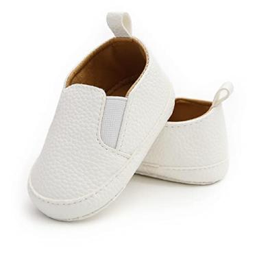Imagem de Morbido Tênis de lona infantil para bebês meninos e meninas, antiderrapante, para recém-nascidos, primeiros passos, sapatos de doces para 0 a 18 meses, B1 - Branco, 6-12 Months Infant