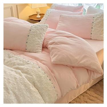 Imagem de Fofo - Roupa de cama fofa de veludo de leite de pele sintética com almofada, super macia, quente e durável capa de edredom completa (cor: 01, tamanho: 1. (2 camas de 2,0 m)