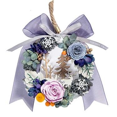 Imagem de WYUYIWH Flor artificial coroa de flores eternas caixa de presente de flores preservadas romântico preservado rosa real aniversário melhor amiga namorada festival decoração ornamentos (F)