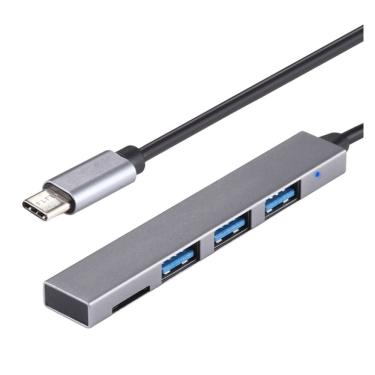 Imagem de Hub USB-C com 3 portas USB 3.0 e leitor de cartão SD