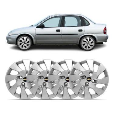 Imagem de Kit 4 Calota Aro 13 Corsa Classic 2008 2009 2010 2011 2012 Emblema - N