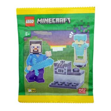 Imagem de LEGO Minecraft: Steve Minifigure with Furnace and Diamond Armor