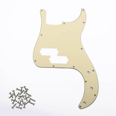 Imagem de SHENGSUI Escudos de palheta P placa de proteção de 13 furos branco envelhecido serve para baixo de precisão americano EUA/Mexican Fender