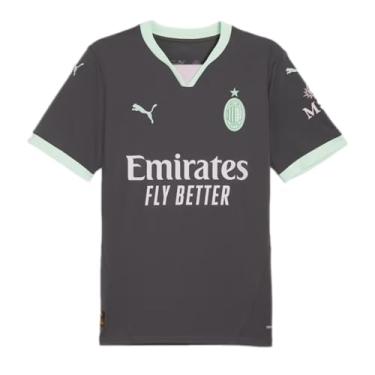 Imagem de PUMA Camiseta masculina de futebol AC Milan 24/25 Third Jersey - Marca oficial do time, RE:Fibre Program, tecnologia dryCELL, Cinza sombra, Small
