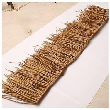 Imagem de Rolos de palha de simulação de PE, palha de plástico para telhados palha artificial palha falsa casa de fazenda cabine gazebo decoração telhas de palha retardantes de chamas (amarelo a, 0,5 x 8 m/1,64