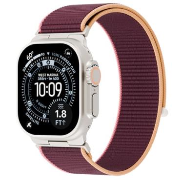 Imagem de Pulseiras esportivas de nylon compatíveis com Apple Watch Ultra séries 3/2/1 11/10/9/8/SE/7/6/5/4/3 de 49 mm, 46 mm, 45 mm, 44 mm e 42 mm