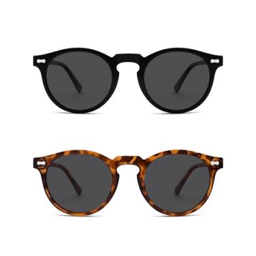 Imagem de Óculos de sol ovais femininos e masculinos, preto/cinza + tartaruga/cinza
