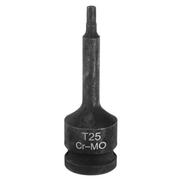 Imagem de Generic T25 Torx Bit Socket 1/5.1 cm Drive 6 Pontos Torx Star Adaptador de Soquete CR-MO Aço Alongamento Bit de Impacto para Chaves de Catraca Elétricas Parafusos de Fixação