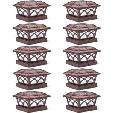 Imagem de Luces de Tapa para Poste Solar SIEDiNLAR 8 LED 2 Modos de Color Paquet