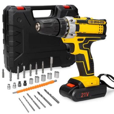 Imagem de Parafusadeira Furadeira Compacta Completa Sem Fio 2 Baterias 110V 220V