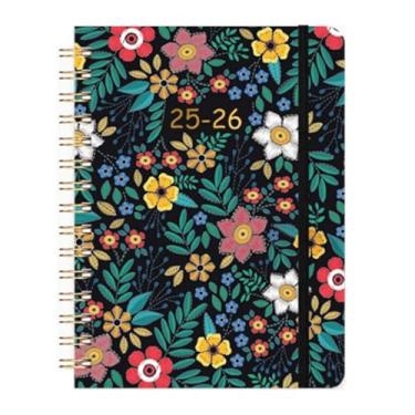 Imagem de Agenda escolar acadêmica 2025-2026, agenda mensal e semanal de capa dura, agenda agenda, livro A5 (6 x 21,5 cm) - 12 meses com abas, cantos arredondados de revestimento de metal, para professores e