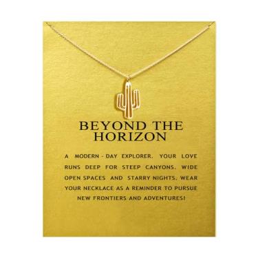 Imagem de Colar com pingente de bússola para mulheres, amizade, ferradura, boa sorte, elefante com pingente de corrente com cartão de presente, Medium, Liga de aço, Sem Pedra Preciosa